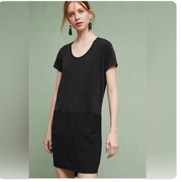 ANTHROPOLOGIE Dolan Left Coast Collection Black T-Shirt Dress Size Small - Picture 3 of 14
